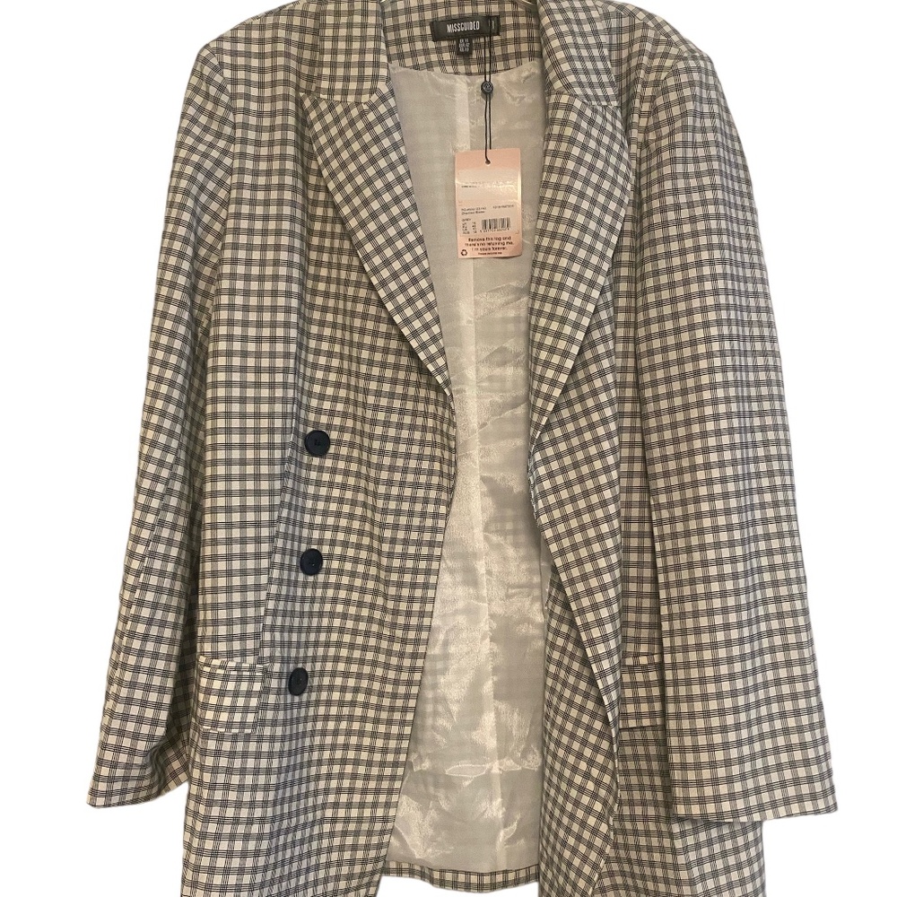 Oversized Checked Blazer - 10